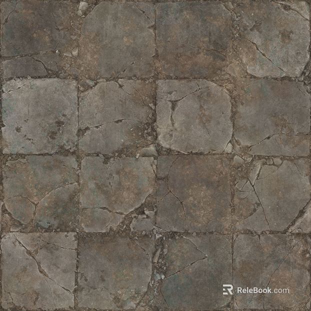 Taupe Antique Stone Courtyard Floor Tile texture