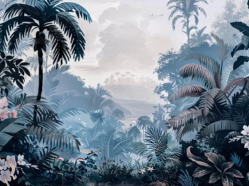 European Literary Plants Tropical Rainforest Wallpaper texture (ID:ffach521806)