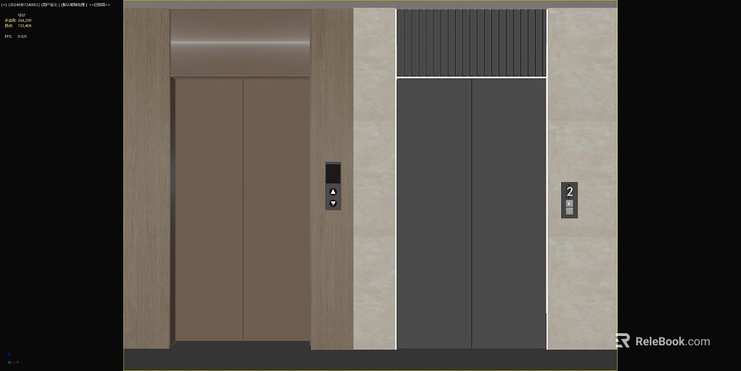 Modern wind elevator hall wood veneer stone texture