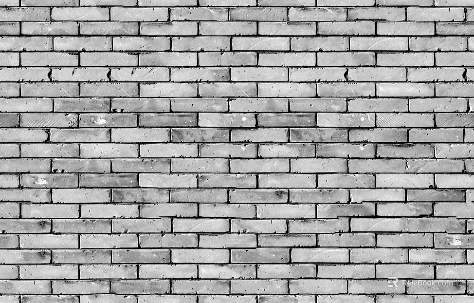 Brick wall brick seam black and white seamless texture