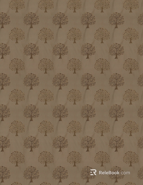 Beige tree-patterned fabric, soft furnishings fabric texture