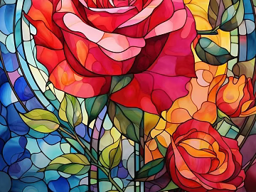 Colorful vintage stained glass texture (ID:ffach359290)