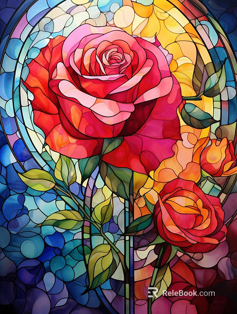 Colorful vintage stained glass texture