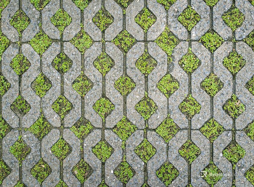 grass-planting brick texture