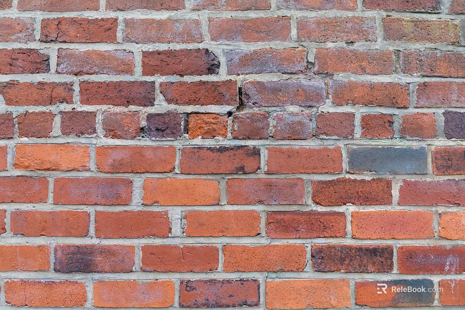 brick wall facade red and blue brick texture