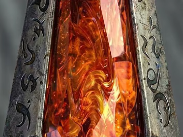 Orange red gem made of old metal components texture (ID:ffaeh331394)