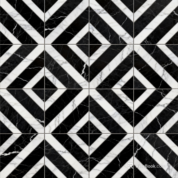 Modern Simple Plaid Black and White Stone Parquet Back Shape Geometric Pattern Water Knife Cut Parquet Floor Tile Light Luxury Black and White Parquet Marble texture