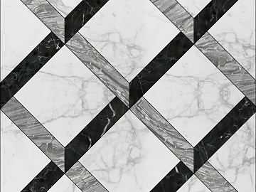 Marble Parquet Black and White Parquet Long Lattice Floor Tile texture (ID:ffaag33939)