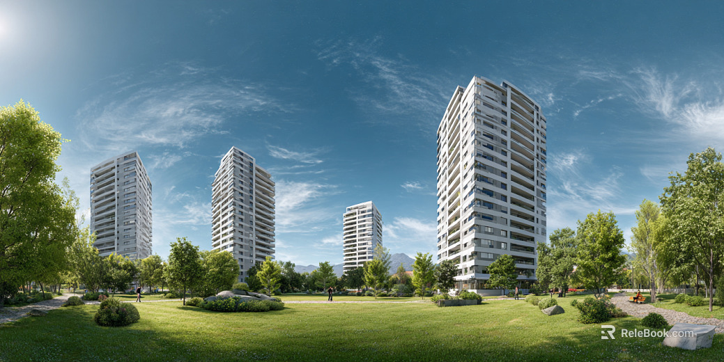 HDR clean atmosphere community green space panorama texture