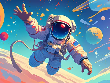 Space Astronaut Theme Wallpaper Mural texture (ID:ffach523280)