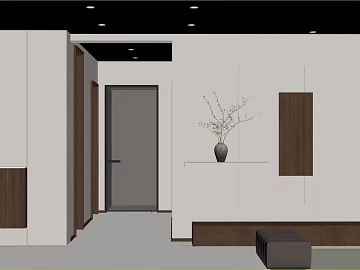 Modern Dark Brown Siding Guest Restaurant 3d model