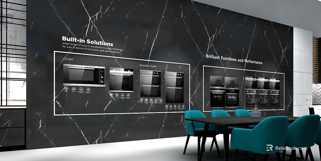 Light luxury black marble kitchen background wall texture