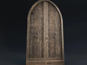 Retro Dark Brown Wooden Door Castle Gate texture (ID:ffaeh818356)