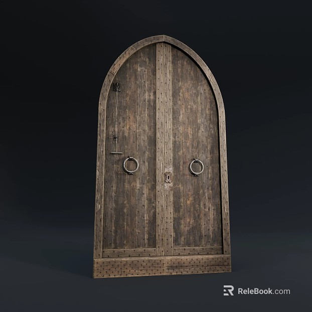Retro Dark Brown Wooden Door Castle Gate texture