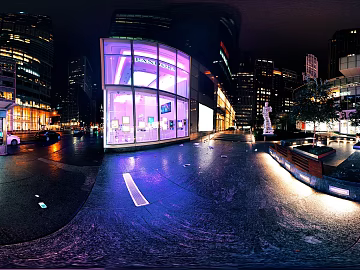 City Commercial Street Night View HDR texture (ID:ffabg26481)