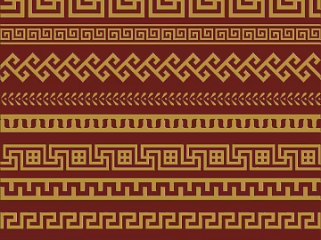 Wall line waist line Chinese style antique painted waist line decoration texture (ID:ffacg64495)