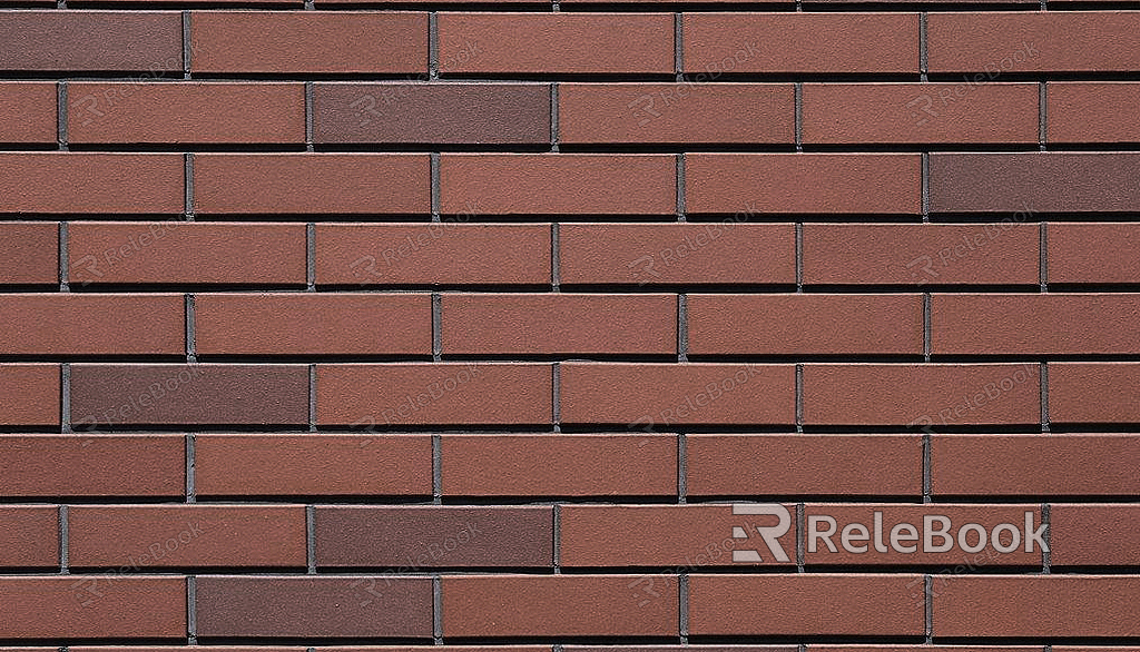 A textured brick wall in shades of red and orange, with signs of weathering and age, showcasing a rough, uneven surface and cracks between the bricks.