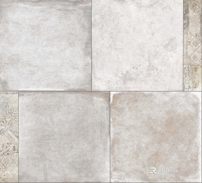 Antique Tile Retro White Floor Tile texture