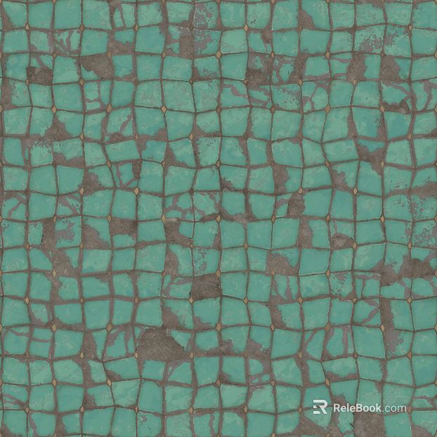 Green Ceramic Mosaic Wall Paving texture