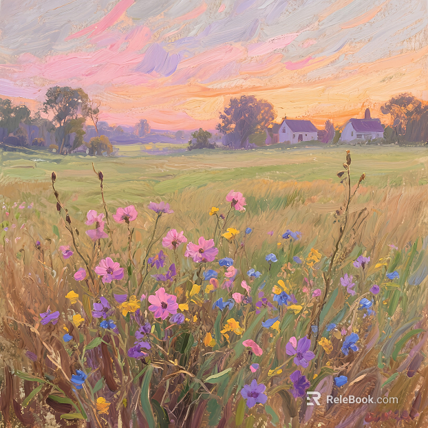 French American Oil Painting Abstract Pastoral Oil Painting French European Oil Painting Hanging Painting American Wallpaper American Pastoral Oil Painting Landscape Art Oil Painting texture