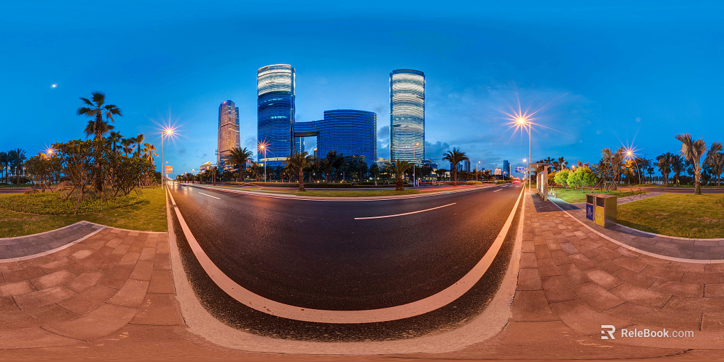 HDR City Lights Night View Panoramic texture