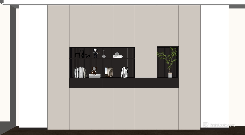 Modern Style Beige Wall Panel Living Room Storage Cabinet texture