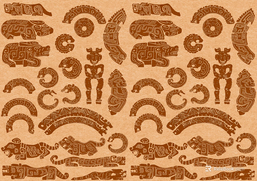 Chinese bronze pattern wallpaper texture