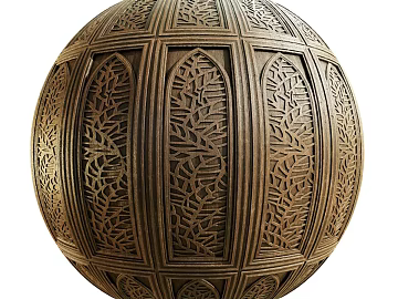 Patterned Wooden Wall PBR texture (ID:ffach764964)