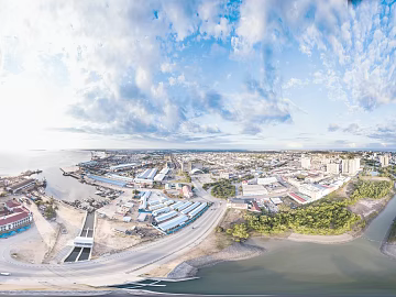 Seaside City Aerial View Day HDR texture (ID:ffabg14111)