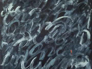 Gray-Blue Abstract Art Decorative Painting 3d model
