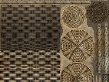 Light Brown Bamboo Woven Furniture Finishes 3d model