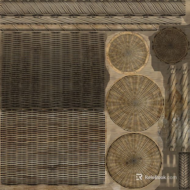 Light Brown Bamboo Woven Furniture Finishes texture