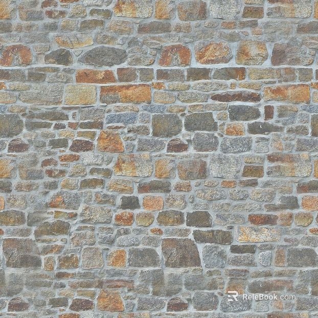 Grey-brown motley rubble brick for exterior wall texture