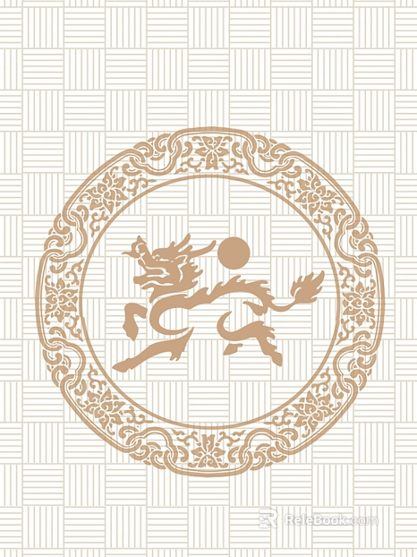 Rice Golden Chinese Kirin Pattern Wallpaper texture
