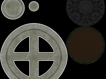 Deep gray industrial wind metal shield member 3d model