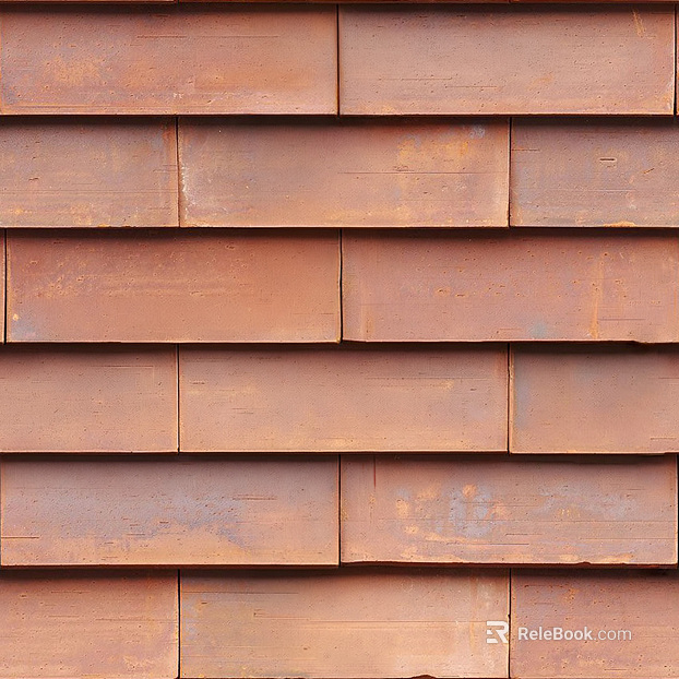 Rust red solid wood shingle roof hanging board texture