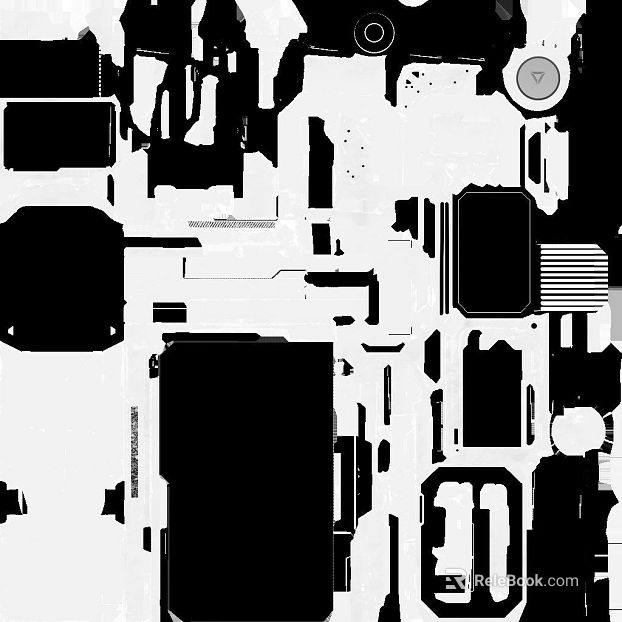 Black and White Mechanical Wind Bump Map texture