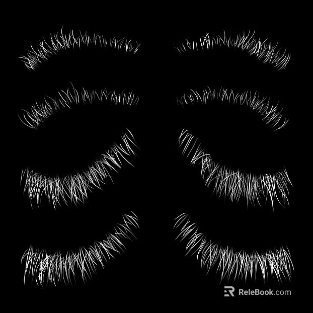 White eyelash eye facial features map texture