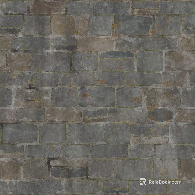 Green gray retro brick wall exterior wall finish texture