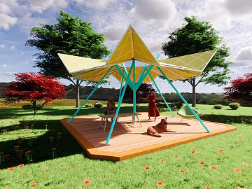 Modern Outdoor Leisure Pavilion Landscape texture (ID:ffaeh794834)