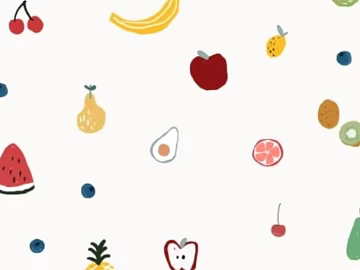 Children's room cartoon wallpaper hand-painted fruit texture (ID:ffach140870)