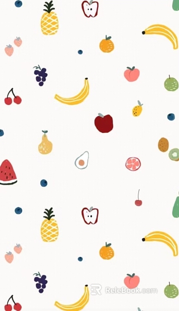 Children's room cartoon wallpaper hand-painted fruit texture