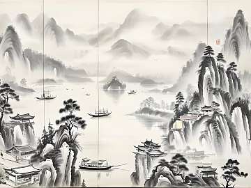 New Chinese wallpaper painting texture (ID:ffach819061)