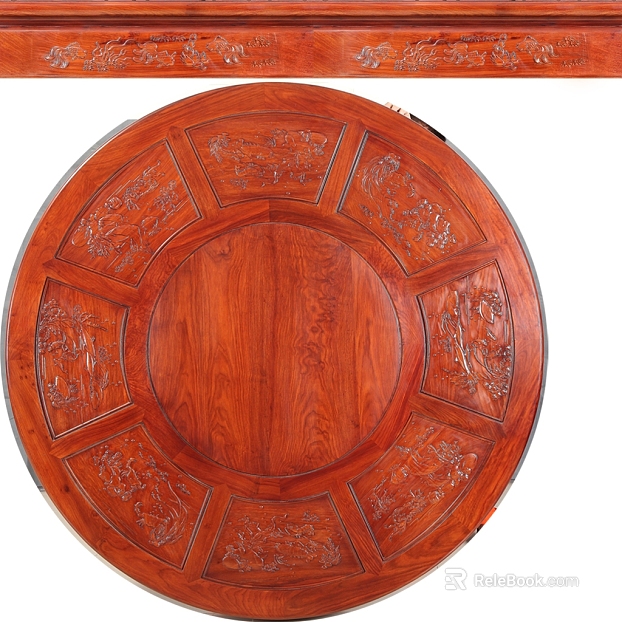 Red brown solid wood carved table top texture