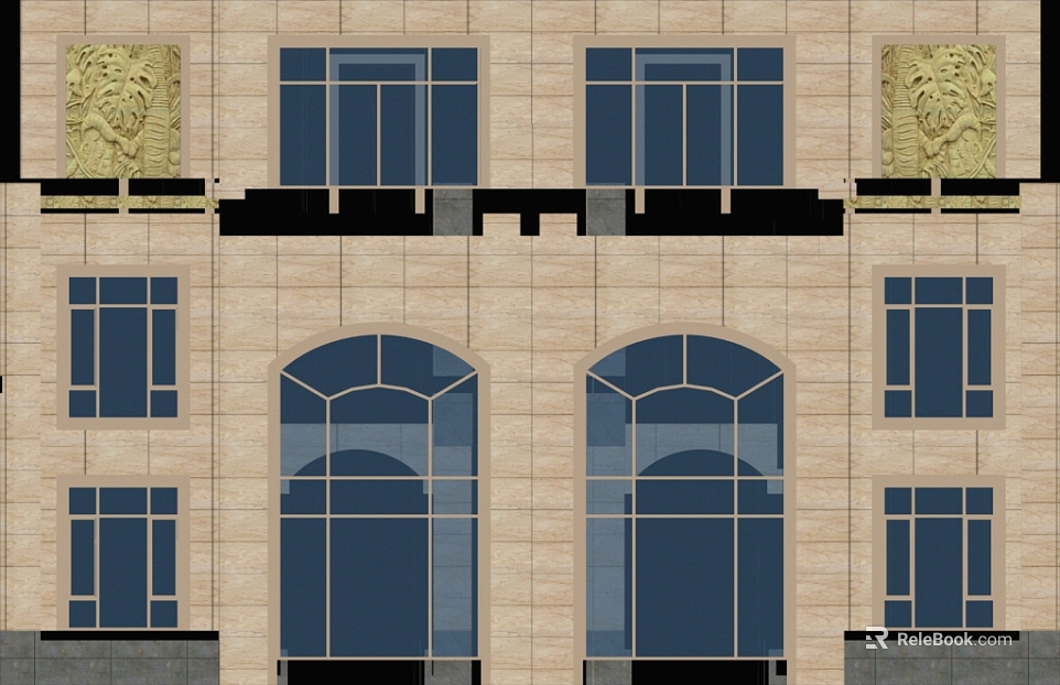 Light beige stone building exterior wall finish texture
