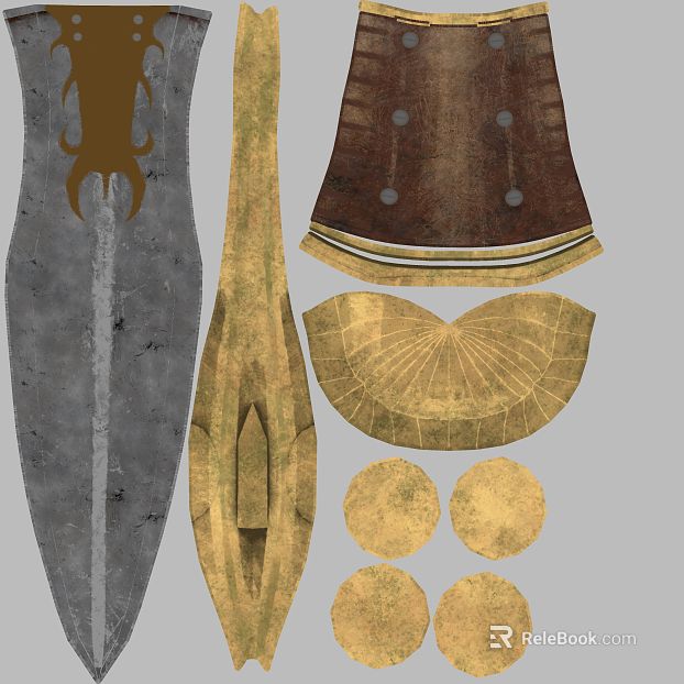 distressed metallic leather weapon trim texture
