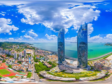 HDR Coastal City Ecological Panorama texture (ID:ffach827503)