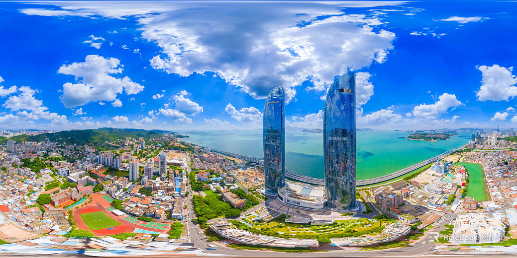HDR Coastal City Ecological Panorama texture