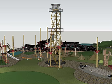 Outdoor children to expand the play scene 3d model