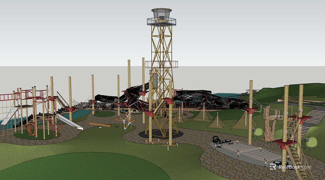 Outdoor children to expand the play scene texture